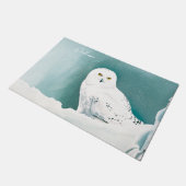 Paillasson Chouette Turquoise de neige de l'Arctique (Incliné)