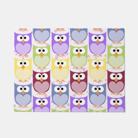 Paillasson Chouettes mignonnes, Chouette Motif, Chouettes pou (Devant)