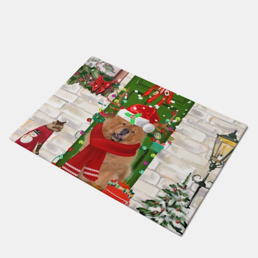 Paillasson Chow Chow Chien Noël (Incliné)
