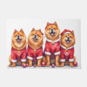 Paillasson Chow Chow Christmas Dress Santa Hat (Devant)