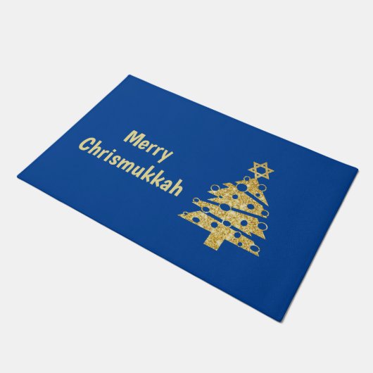 Paillasson Chrismukkah Moderne Arbre de Noël Porte Mat (Incliné)