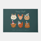 Paillasson Christmas Cats Green (Devant)