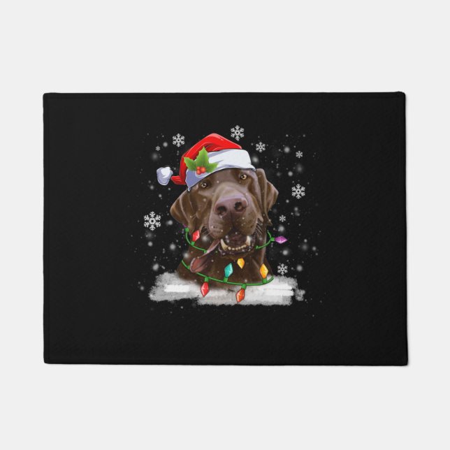 Paillasson Christmas Labrador Retriever Chien Chocolat Lab Lo (Devant)