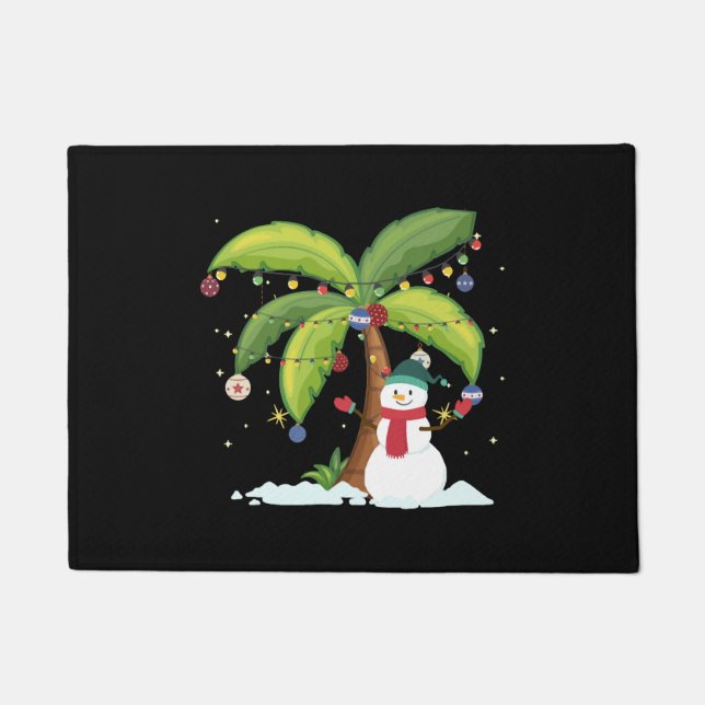 Paillasson Christmas Palm Tree And Snowman (Devant)