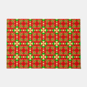 Paillasson Christmas Pattern Gold, Red and Green, (Devant)