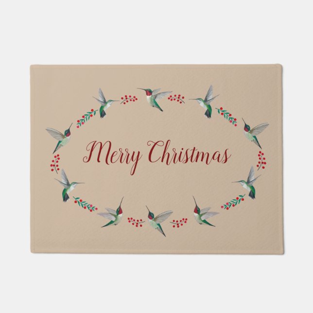 Paillasson Christmas Ruby-throated Hummingbirds (Devant)