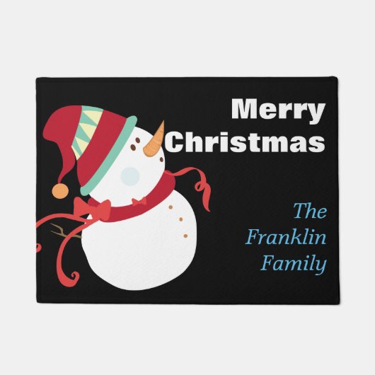Paillasson Christmas Snowman - Personnalisé (Devant)