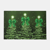 Paillasson Christmas Sparkling Trees Green Faux Bow (Devant)