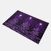 Paillasson Christmas Sparkling Trees Purple Faux Bow (Incliné)