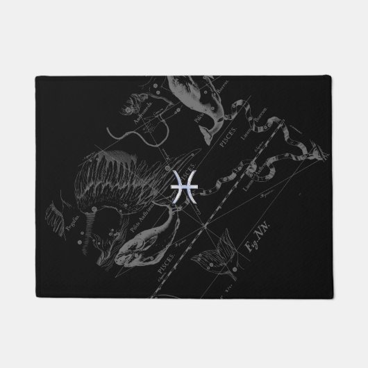 Paillasson Chrome comme Pisces Zodiac Connexion Hevelius (Devant)