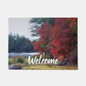 Paillasson Chute Foliage Pond Peinture Nature Art Bienvenue (Devant)