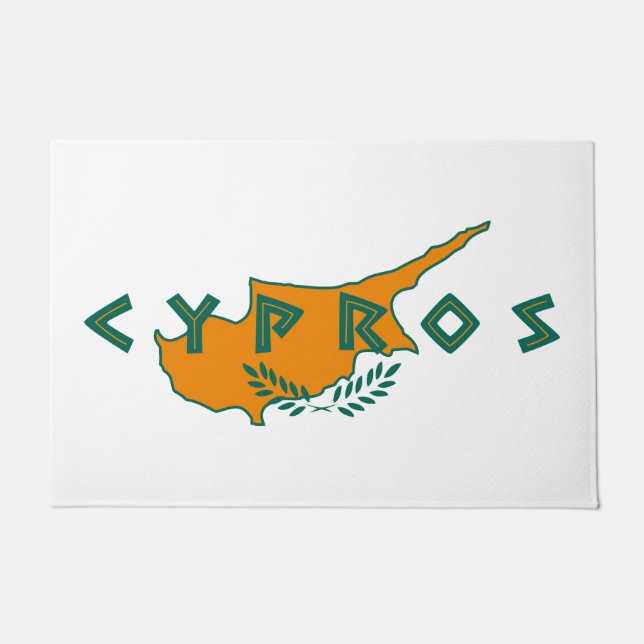 Paillasson Chypre cypros drapeau du pays symbole texte grec (Devant)