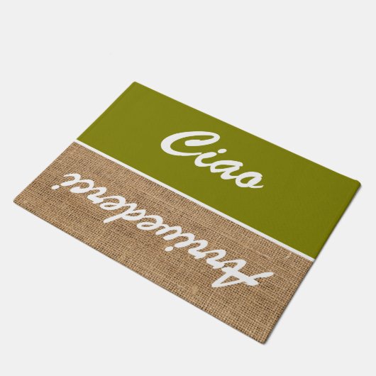 Paillasson Ciao - huile-burlap rustique mat Doormat (Incliné)