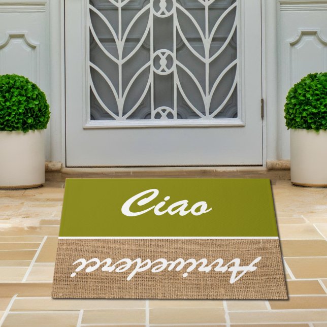 Paillasson Ciao - huile-burlap rustique mat Doormat (Créateur téléchargé)