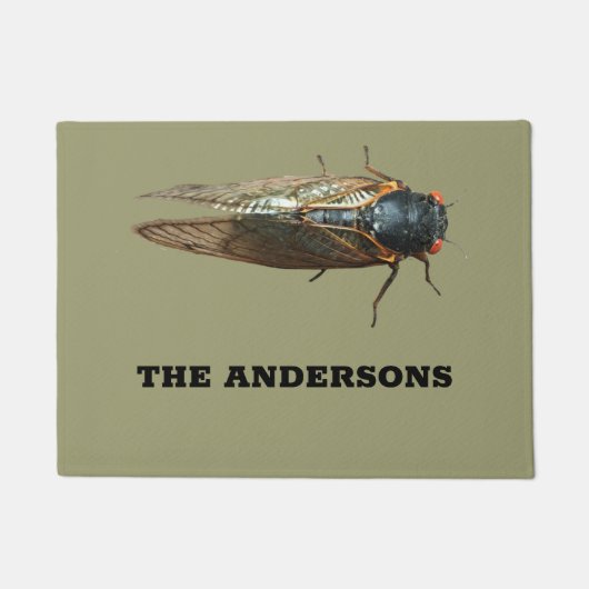 Paillasson Cicada Bug Photo Déplaisant Insect Personnalisé (Devant)