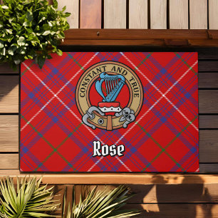 Paillasson Cimier Rose de clan sur Tartan
