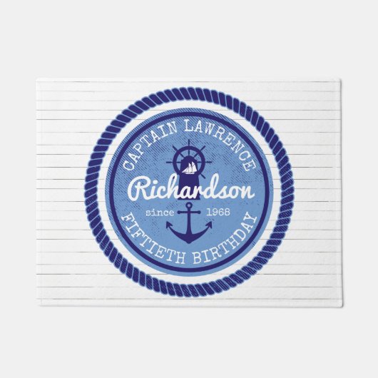 Paillasson cinquantième Capitaine Nautical Rope Anchor Helm (Devant)