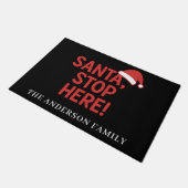 Paillasson Citation de bienvenue de Noël Père Noël s'arrêter  (Incliné)