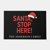 Paillasson Citation de bienvenue de Noël Père Noël s'arrêter  (Devant)