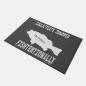 Paillasson Citation de pêche en texte blanc humoristique (Incliné)