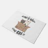 Paillasson Citation drôle Accueil est où est votre chat (Incliné)