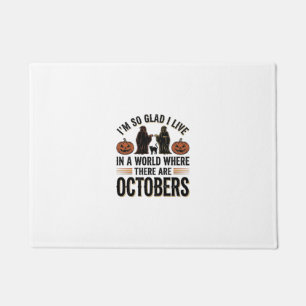 Paillasson Citation Halloween Vintage Octobre Citrouille Chat