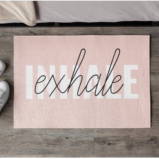 Paillasson Citation moderne Pastel Pink Inhale Exhale