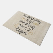 Paillasson Citation Motivationnelle Sur Le Burlap Rustique (Incliné)