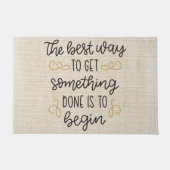 Paillasson Citation Motivationnelle Sur Le Burlap Rustique (Devant)