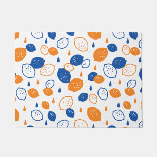 Paillasson Citron bleu et orange Motif Jouer sur le thème des