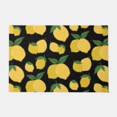 Paillasson Citron Motif Fruit Rétro Jaune sur Noir (Devant)
