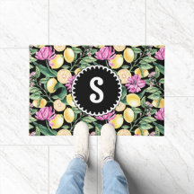Citrons et tulipes Motif Floral | Citrus Monogramm