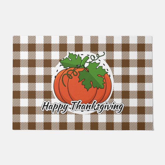 PAILLASSON CITROUILLE BROWN - BON THANKSGIVING (Devant)