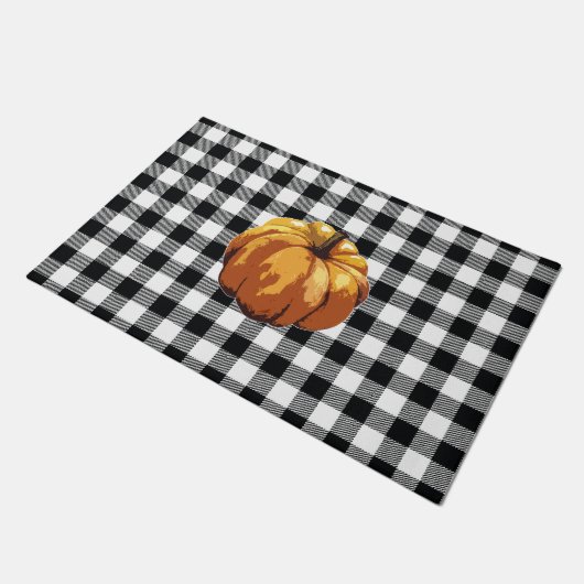 Paillasson Citrouille Buffalo Check Motif Automne (Incliné)