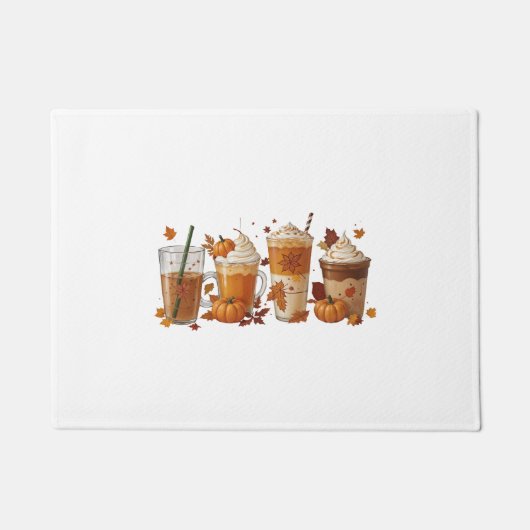 Paillasson Citrouille de café d'automne (Devant)