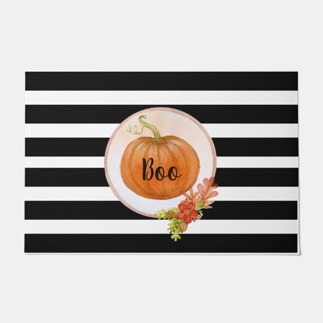 Paillasson Citrouille de Halloween Boo (Devant)