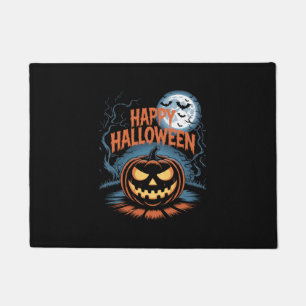 Paillasson Citrouille d'Halloween effrayante