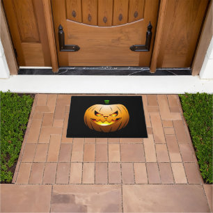 Paillasson Citrouille d'Halloween effrayante
