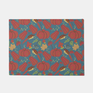 Paillasson Citrouille et carotte sans couture motif rouge et