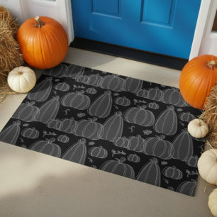 Paillasson Citrouille noire automne moderne Halloween