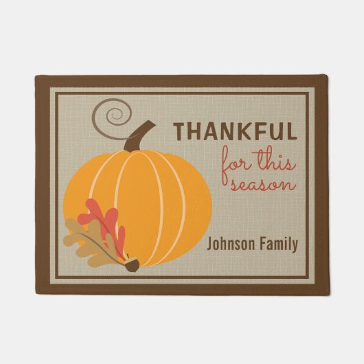 Paillasson Citrouille simple Feuilles Automne (Devant)