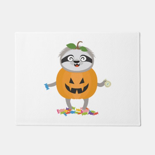 Paillasson Citrouille Sloth Halloween Costume cadeau (Devant)