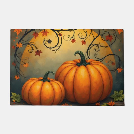 Paillasson Citrouilles d'automne en Pleine lune (Devant)