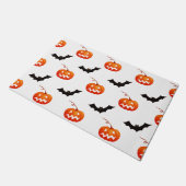 Paillasson Citrouilles et chauves-souris d'Halloween, Trou ou (Incliné)