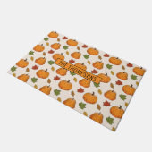 Paillasson Citrouilles Et Feuilles D'Automne Motif Et Nom De (Incliné)