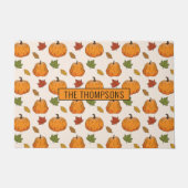 Paillasson Citrouilles Et Feuilles D'Automne Motif Et Nom De (Devant)