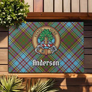Paillasson Clan Anderson Crest sur Tartan