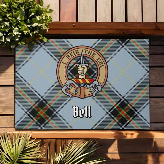 Paillasson Clan Bell Crest sur Tartan