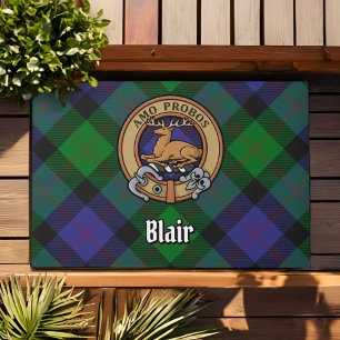 Paillasson Clan Blair Crest sur Tartan