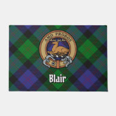 Paillasson Clan Blair Crest sur Tartan (Devant)